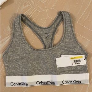 Grey Calvin Klein Sports Bra - Medium